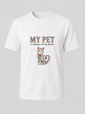 T-Shirt Premium Unissexo Branca "My Pet is always in my heart" - Cat – 100% Algodão Orgânico