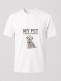 T-Shirt Premium Unissexo Branca "My Pet is always in my heart" - Dog – 100% Algodão Orgânico