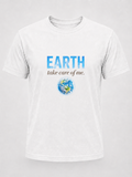 T-Shirt Premium Unissexo Branca "Earth, take care of me" – 100% Algodão Orgânico