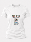 T-Shirt Premium Unissexo Branca "My Pet is always in my heart" - Small Dog – 100% Algodão Orgânico