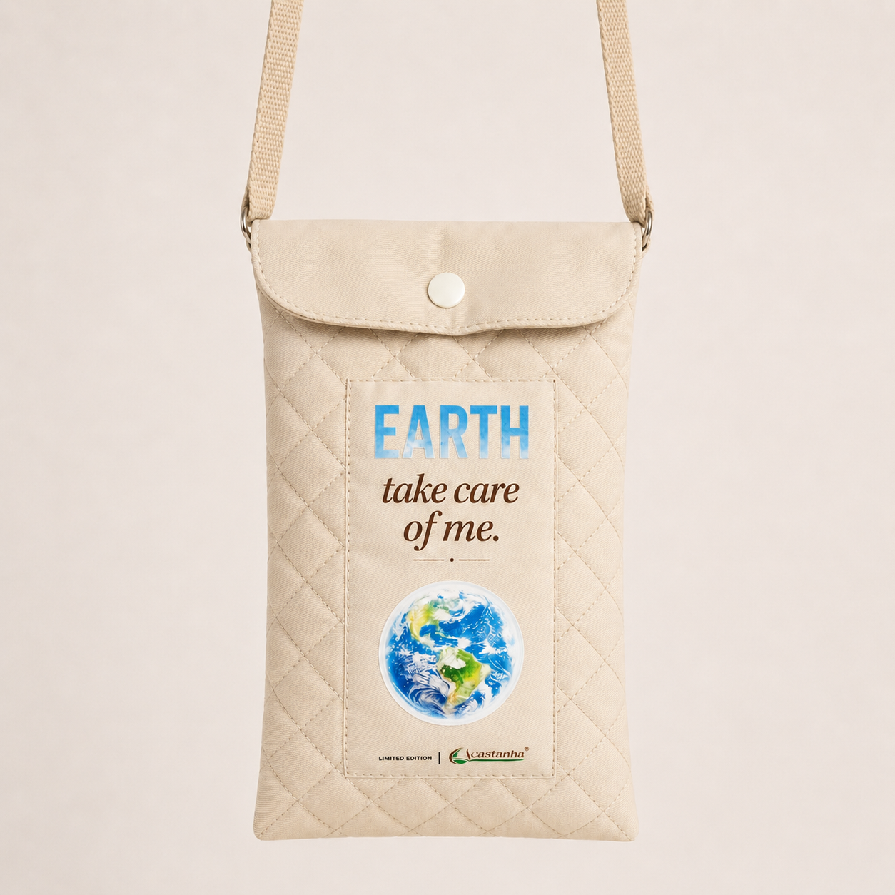 Bolsa Tiracolo para Telemóvel Acolchoada em Tecido Sustentável "EARTH" - Edição Limitada