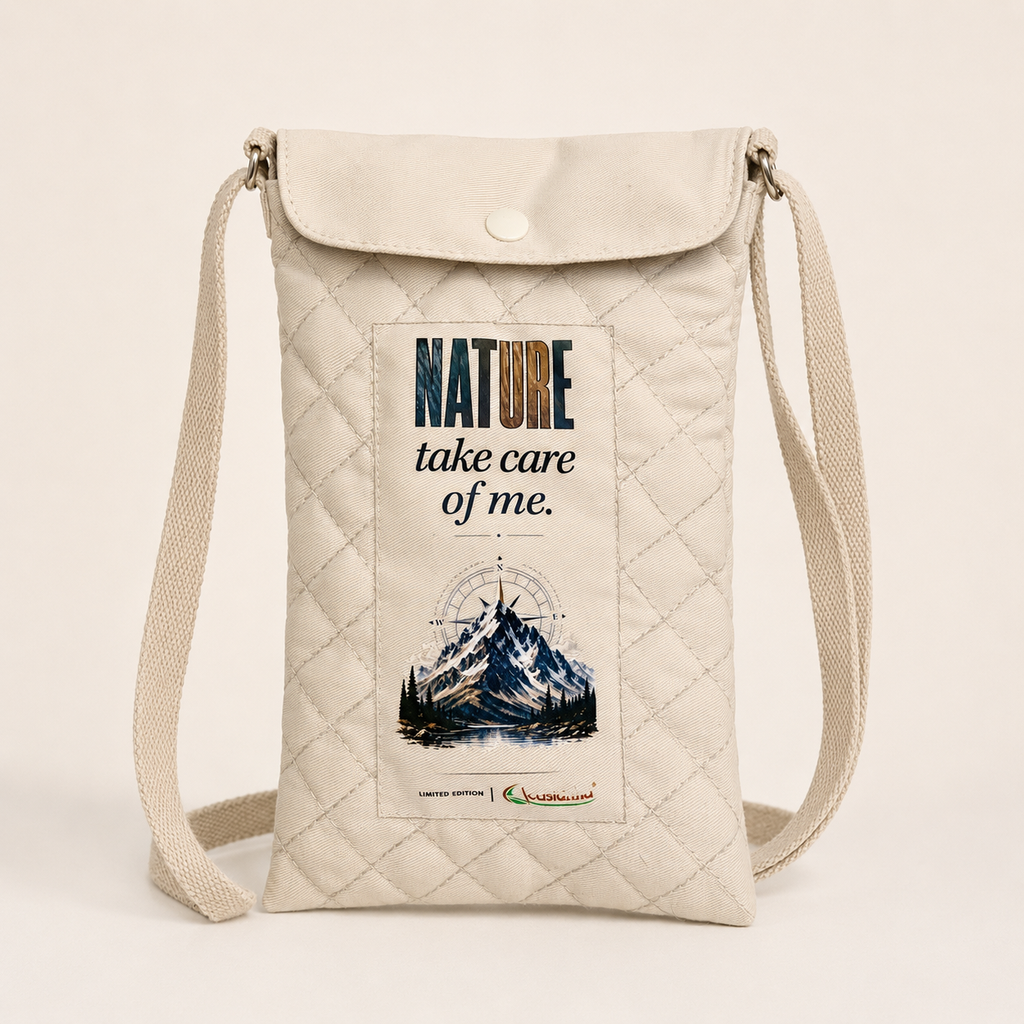 Sacoche de téléphone rembourrée en tissu durable « NATURE » – Édition limitée