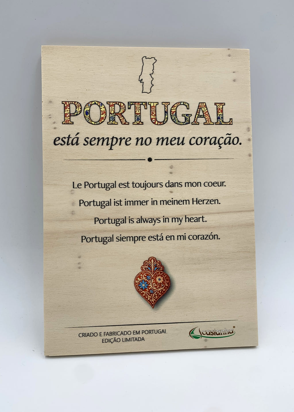 Decorative Wooden Sign - Portugal in my heart | Premium Gift