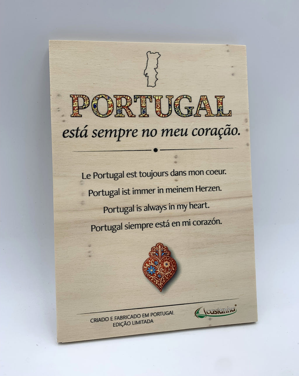 Decorative Wooden Sign - Portugal in my heart | Premium Gift