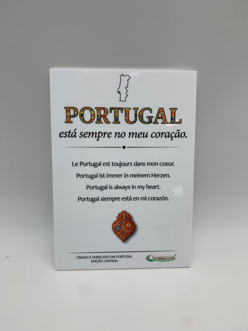 Placa A5 Premium - Portugal no coração - em Acrílico branco