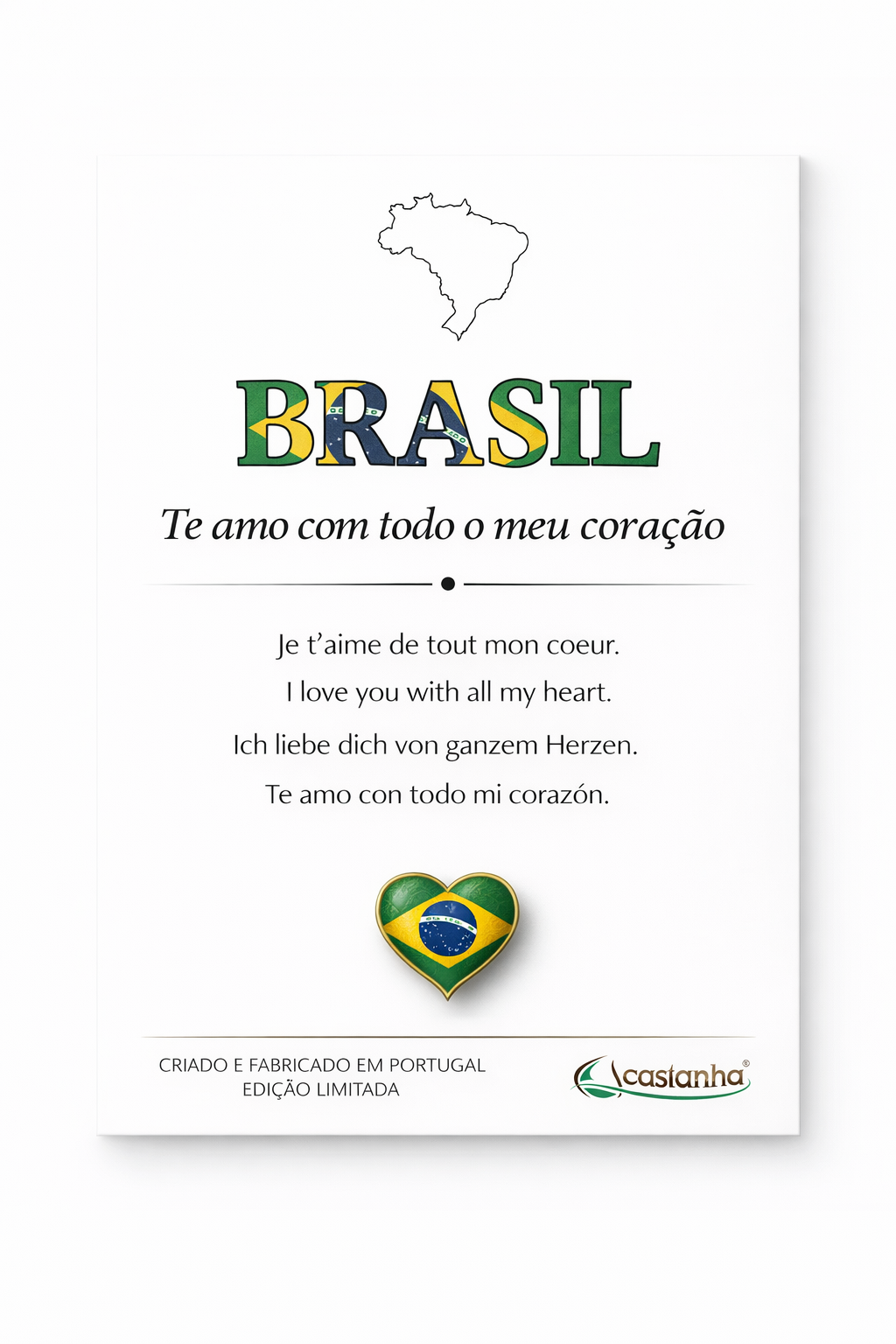 Placa Decorativa em Acrílico - BRASIL te amo | Presente Premium