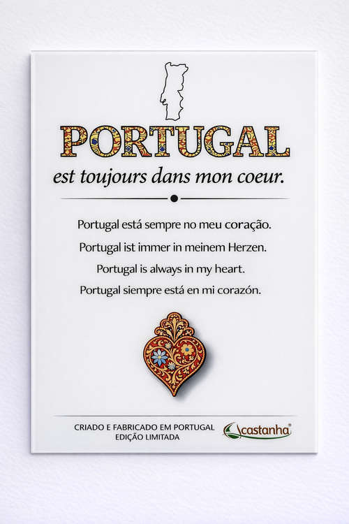 Placa Decorativa em Acrílico - Portugal est toujours dans mon coeur | Presente Premium