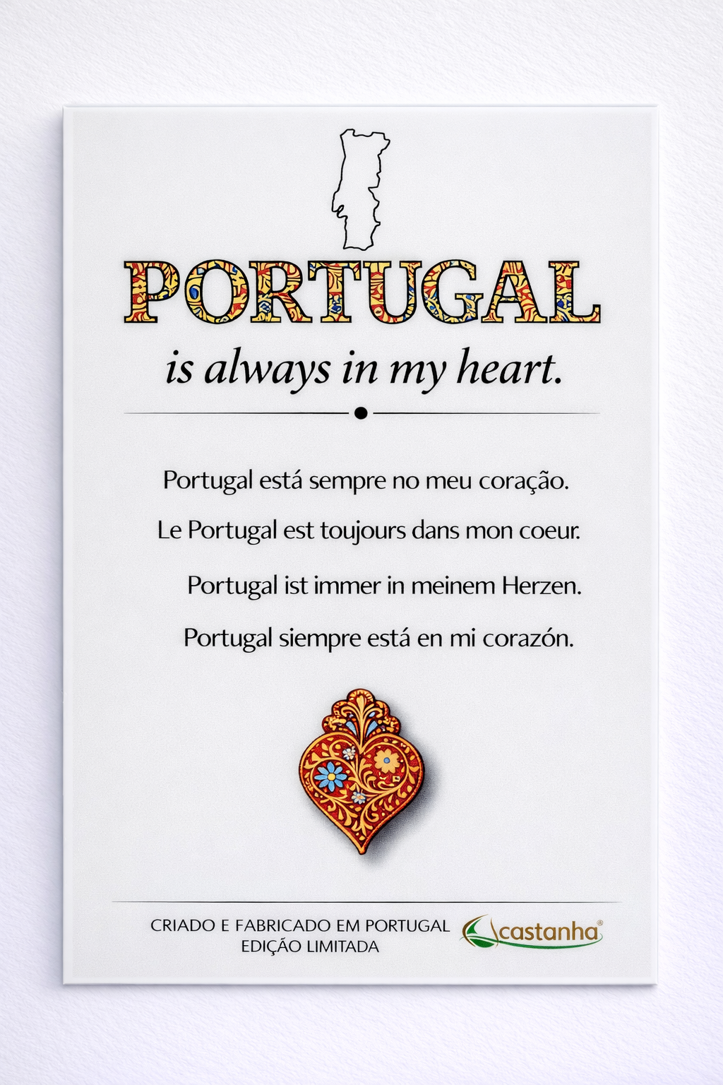 Placa Decorativa em Acrílico - Portugal is always in my heart | Presente Premium