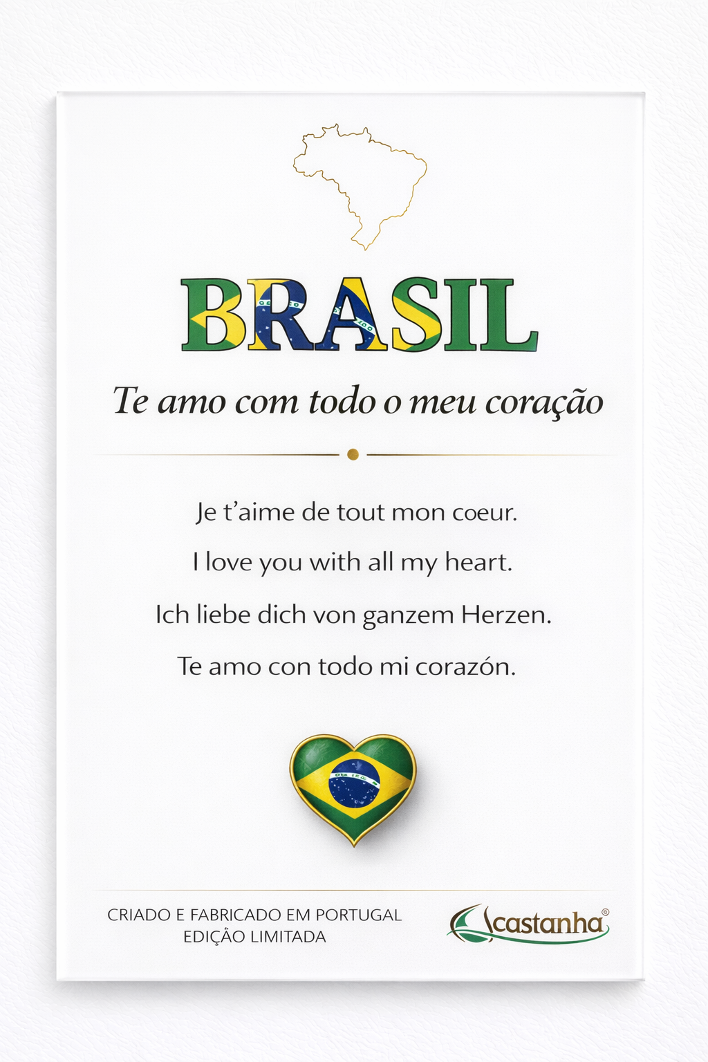 Placa Decorativa em Acrílico - BRASIL te amo | Presente Premium