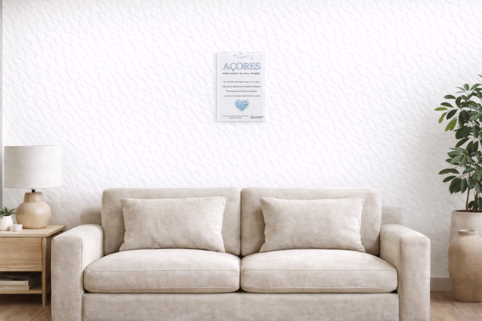 Placa Decorativa em Acrílico - AÇORES no coração | Presente Premium