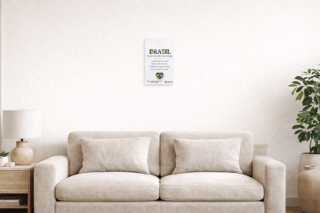 Placa Decorativa em Acrílico - BRASIL te amo | Presente Premium