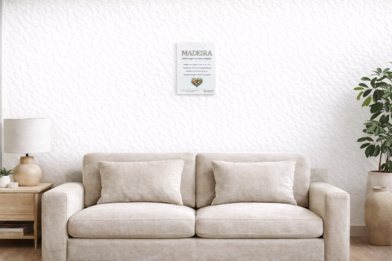 Placa Decorativa em Acrílico - MADEIRA no coração | Presente Premium