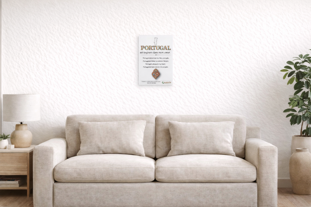Placa Decorativa em Acrílico - Portugal est toujours dans mon coeur | Presente Premium