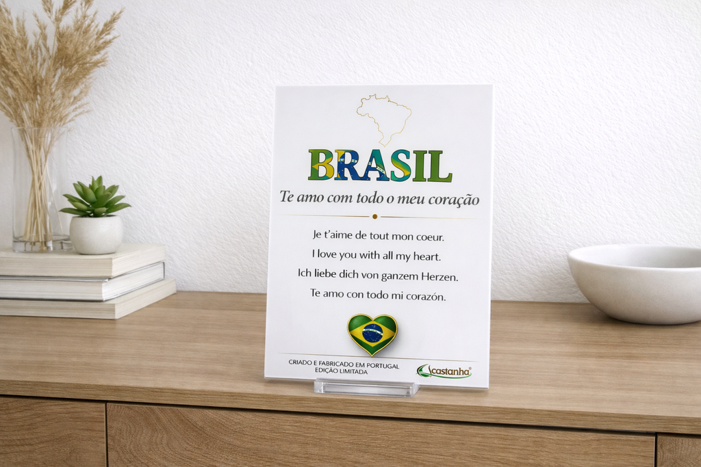 Placa Decorativa em Acrílico - BRASIL te amo | Presente Premium
