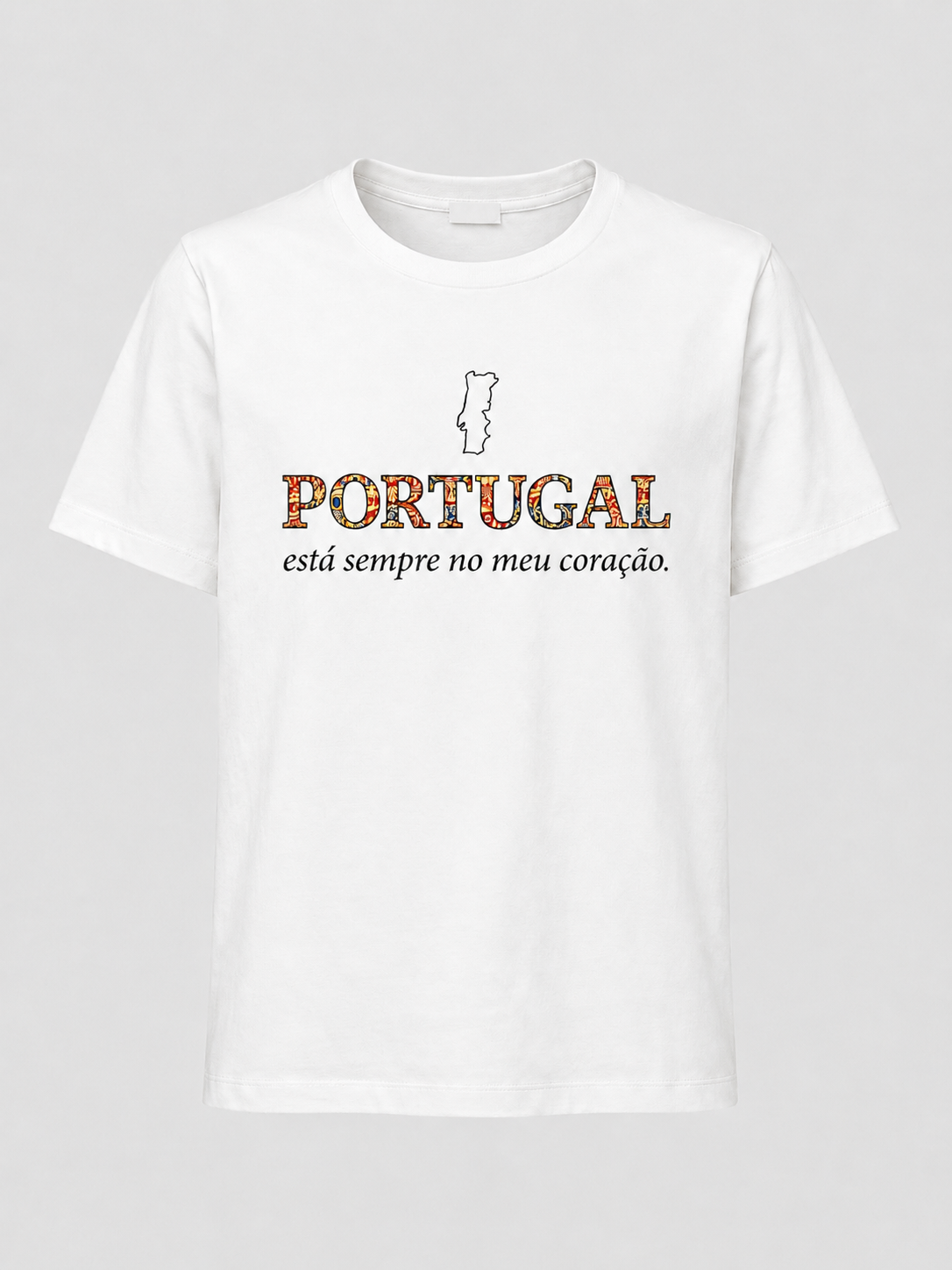 T-Shirt Premium Unissexo Branca "Portugal no Coração" – 100% Algodão Orgânico